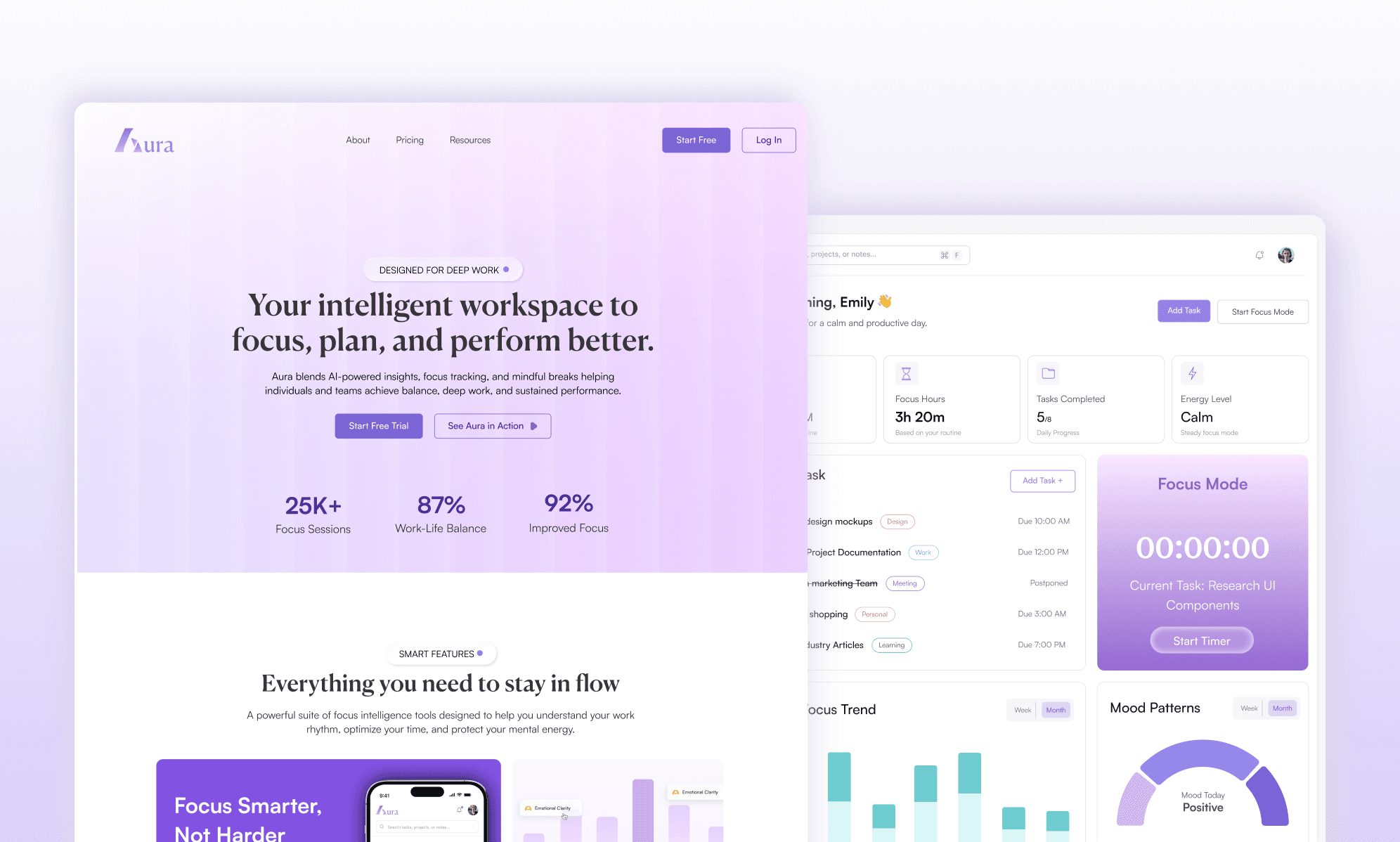 Aura — A Smart Productivity & Focus Platform featured