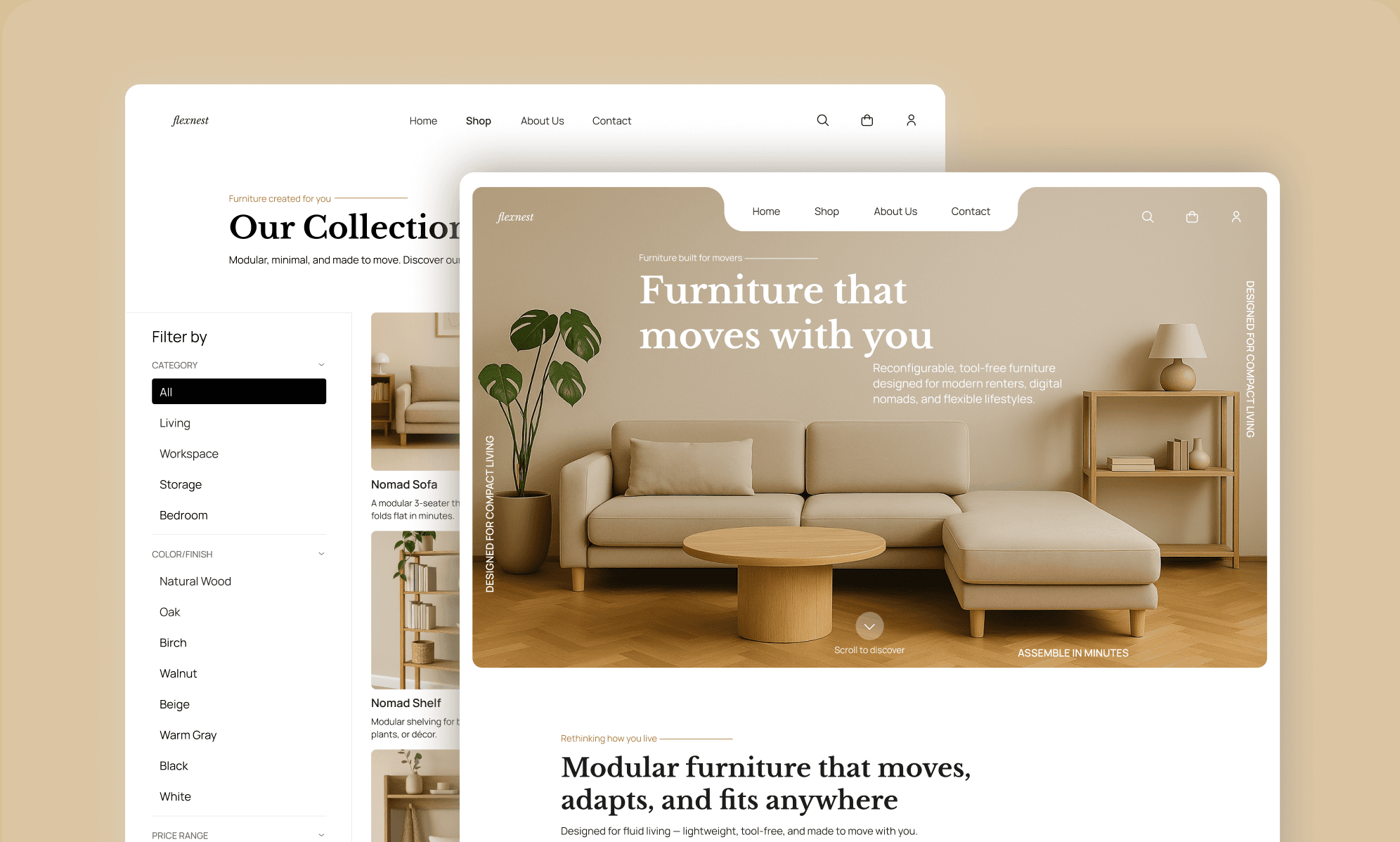 Flexnest — A Modern Furniture E-commerce Experience featured